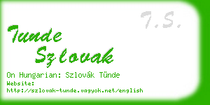 tunde szlovak business card
