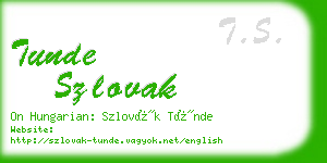 tunde szlovak business card